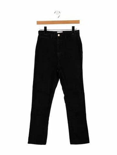 Pre-owned Doen High-rise Straight Leg Jeans In Black