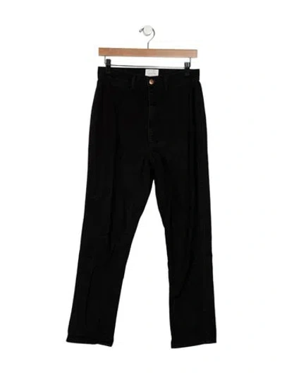 Pre-owned Doen High-rise Straight Leg Jeans In Black