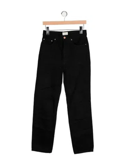 Pre-owned Doen High-rise Straight Leg Jeans In Black