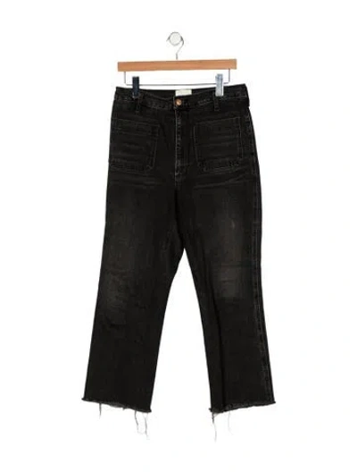 Pre-owned Doen High-rise Straight Leg Jeans In Black
