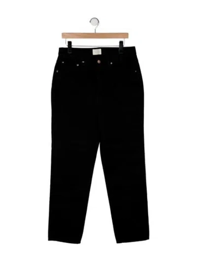 Pre-owned Doen High-rise Straight Leg Jeans In Black