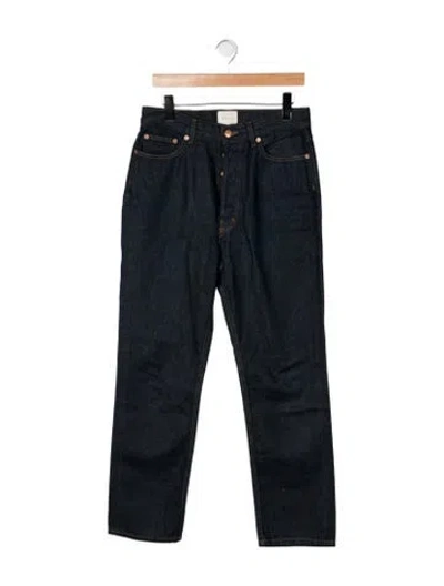 Pre-owned Doen High-rise Straight Leg Jeans In Black