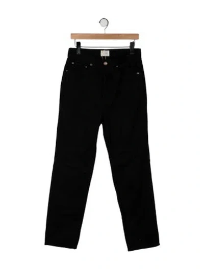 Pre-owned Doen High-rise Straight Leg Jeans In Black