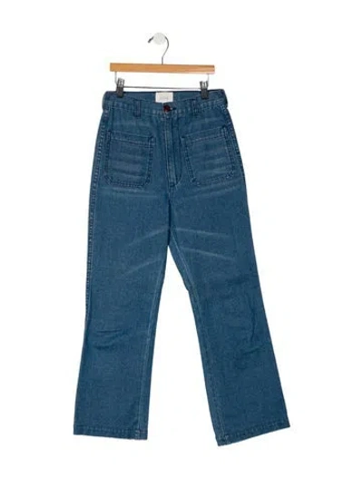 Pre-owned Doen High-rise Straight Leg Jeans In Blue