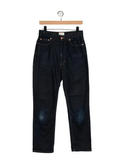 Pre-owned Doen High-rise Straight Leg Jeans In Blue