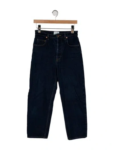 Pre-owned Doen High-rise Straight Leg Jeans In Blue