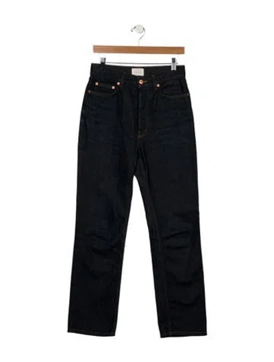 Pre-owned Doen High-rise Straight Leg Jeans In Blue