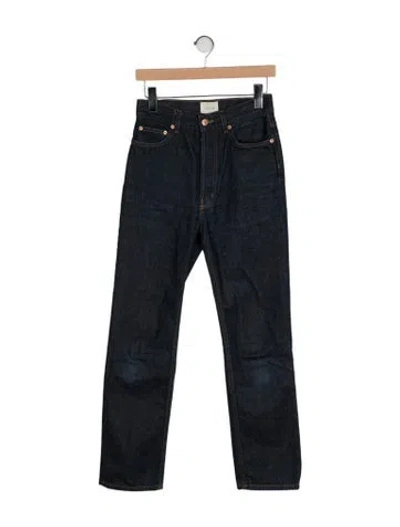 Pre-owned Doen High-rise Straight Leg Jeans In Blue
