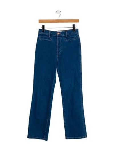 Pre-owned Doen High-rise Straight Leg Jeans In Blue
