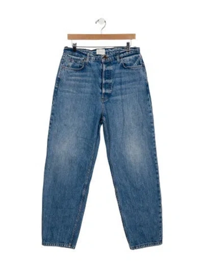 Pre-owned Doen High-rise Straight Leg Jeans In Blue