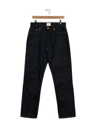 Pre-owned Doen High-rise Straight Leg Jeans In Blue