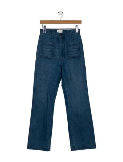 Pre-owned Doen High-rise Straight Leg Jeans In Blue