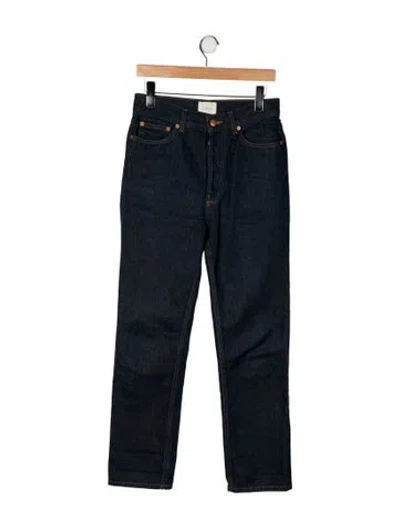 Pre-owned Doen High-rise Straight Leg Jeans In Blue