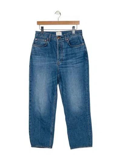 Pre-owned Doen High-rise Straight Leg Jeans In Blue