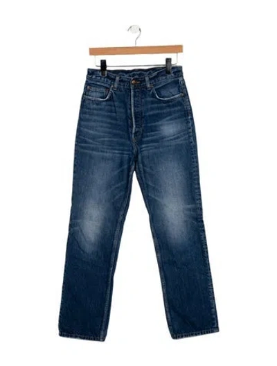 Pre-owned Doen High-rise Straight Leg Jeans In Blue