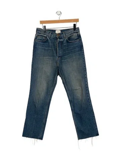 Pre-owned Doen High-rise Straight Leg Jeans In Blue