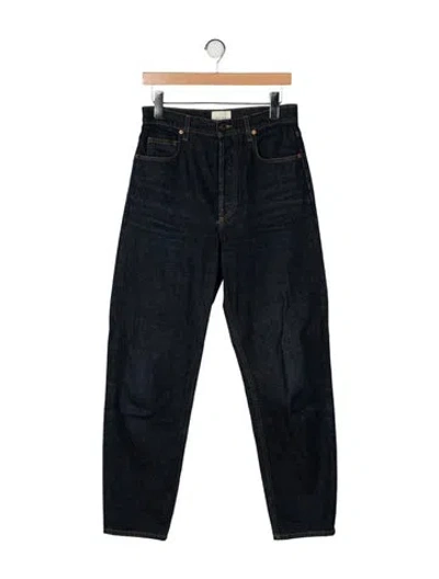 Pre-owned Doen High-rise Straight Leg Jeans In Blue