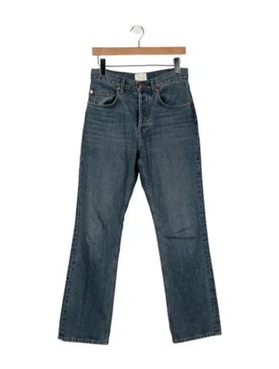 Pre-owned Doen High-rise Straight Leg Jeans In Blue