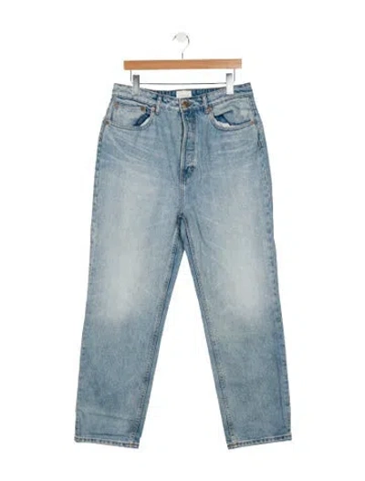 Pre-owned Doen High-rise Straight Leg Jeans In Blue