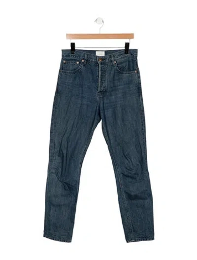 Pre-owned Doen High-rise Straight Leg Jeans In Blue