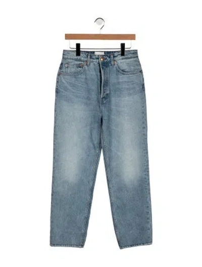Pre-owned Doen High-rise Straight Leg Jeans In Blue