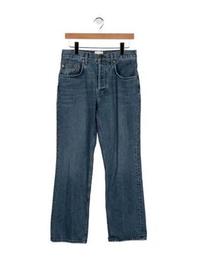Pre-owned Doen High-rise Straight Leg Jeans In Blue