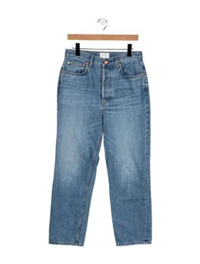 Pre-owned Doen High-rise Straight Leg Jeans In Blue