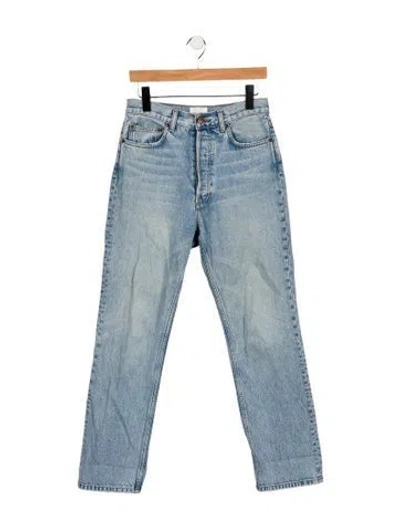 Pre-owned Doen High-rise Straight Leg Jeans In Blue