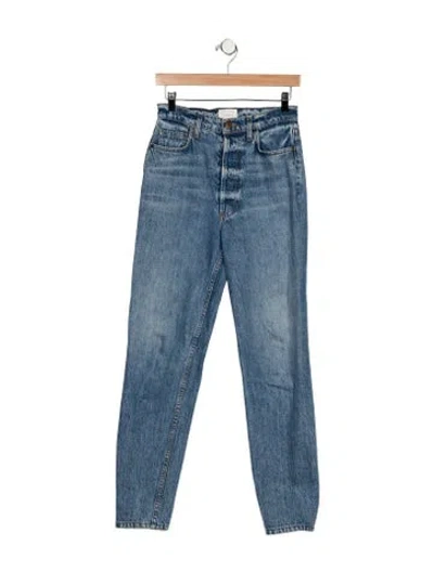 Pre-owned Doen High-rise Straight Leg Jeans In Blue