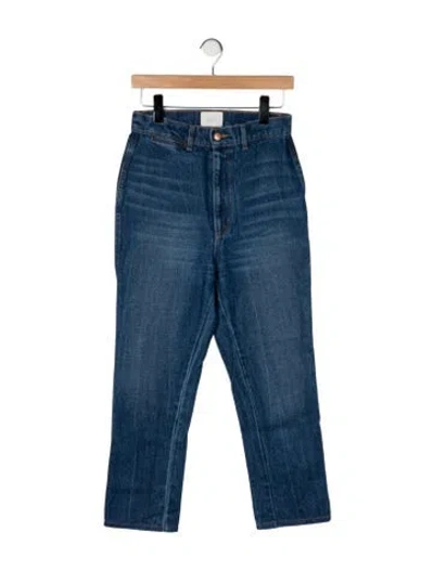 Pre-owned Doen High-rise Straight Leg Jeans In Blue