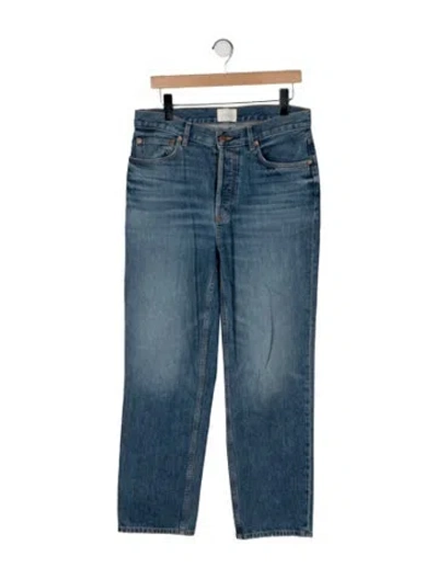 Pre-owned Doen High-rise Straight Leg Jeans In Blue