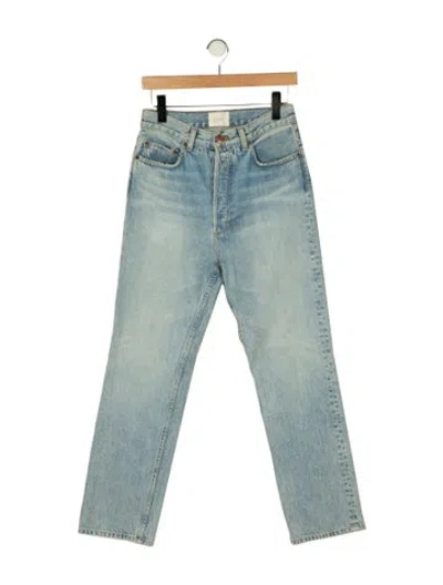 Pre-owned Doen High-rise Straight Leg Jeans In Blue