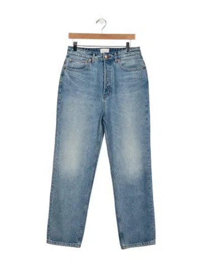 Pre-owned Doen High-rise Straight Leg Jeans In Blue