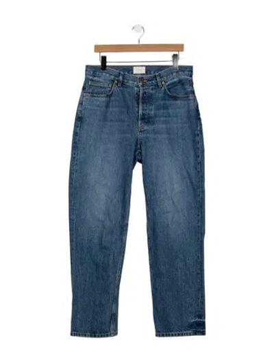 Pre-owned Doen High-rise Straight Leg Jeans In Blue