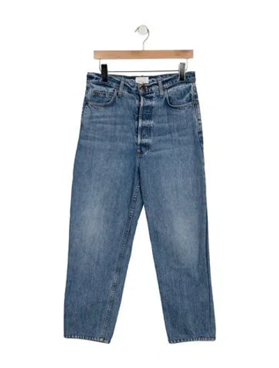 Pre-owned Doen High-rise Straight Leg Jeans In Blue