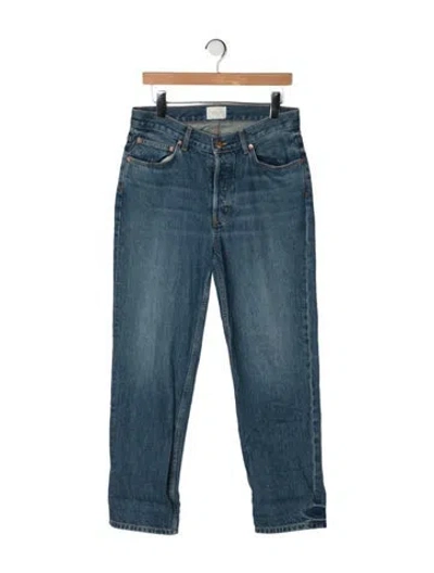 Pre-owned Doen High-rise Straight Leg Jeans In Blue