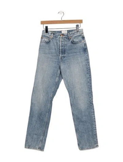 Pre-owned Doen High-rise Straight Leg Jeans In Blue