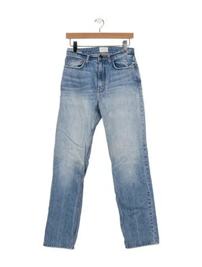 Pre-owned Doen High-rise Straight Leg Jeans In Blue