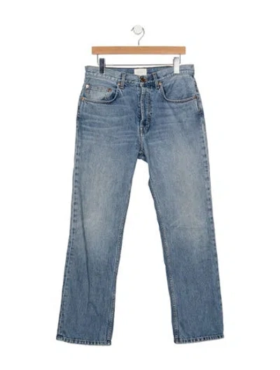 Pre-owned Doen High-rise Straight Leg Jeans In Blue