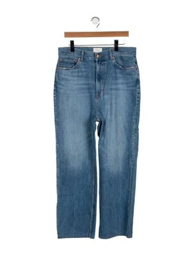 Pre-owned Doen High-rise Straight Leg Jeans In Blue