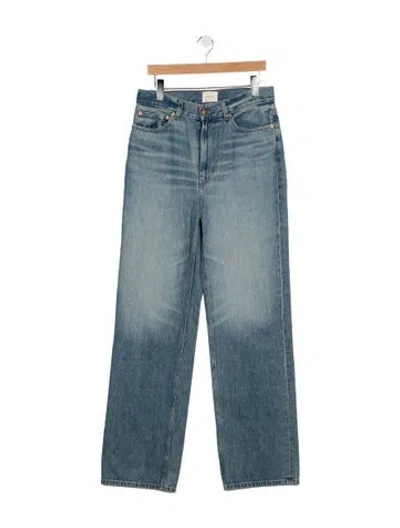 Pre-owned Doen High-rise Straight Leg Jeans In Blue