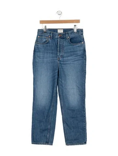 Pre-owned Doen High-rise Straight Leg Jeans In Blue