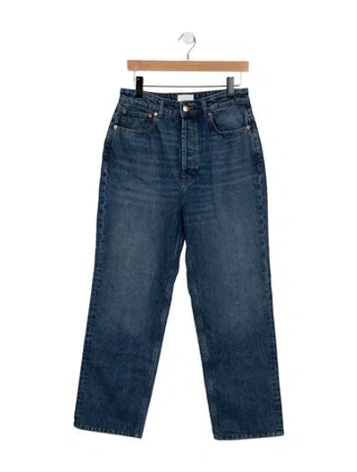 Pre-owned Doen High-rise Straight Leg Jeans In Blue