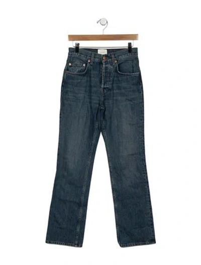 Pre-owned Doen High-rise Straight Leg Jeans In Blue