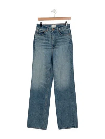 Pre-owned Doen High-rise Straight Leg Jeans In Blue