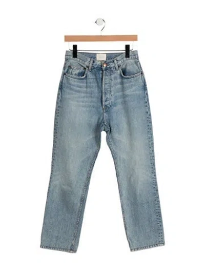 Pre-owned Doen High-rise Straight Leg Jeans In Blue