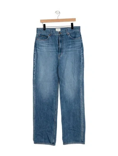 Pre-owned Doen High-rise Straight Leg Jeans In Blue