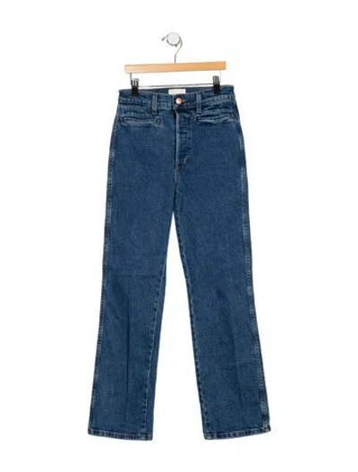 Pre-owned Doen High-rise Straight Leg Jeans In Blue