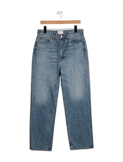 Pre-owned Doen High-rise Straight Leg Jeans In Blue