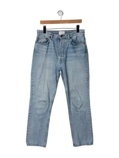 Pre-owned Doen High-rise Straight Leg Jeans In Blue